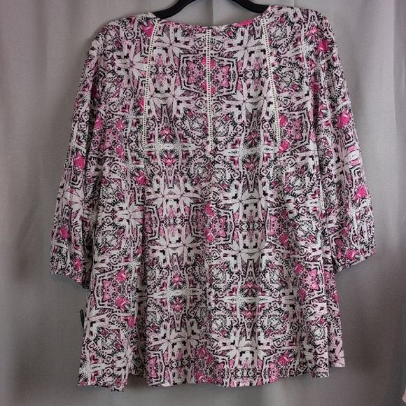 Style & Co. Pink and White Patterned Blouse - Picture 2 of 7
